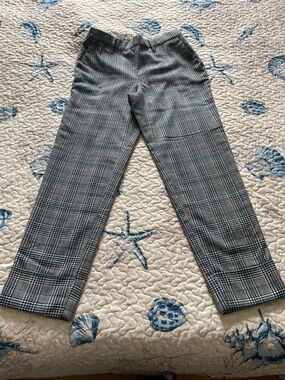 Blue Spice Black and White Glen Plaid Straight Leg Pants